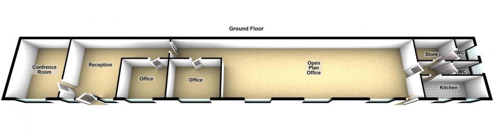 Floorplan for Office Premises, Burdwell Works, New Mill Road, Brockholes