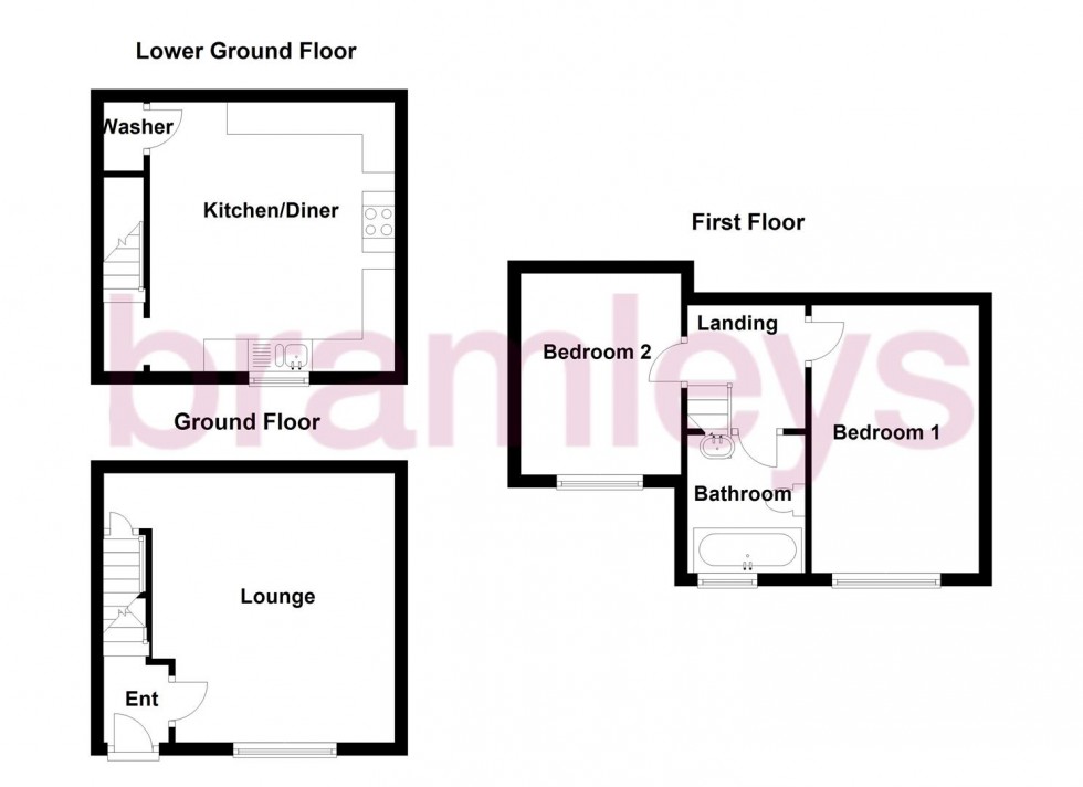 Floorplan for Dowker Street, Milnsbridge, Huddersfield