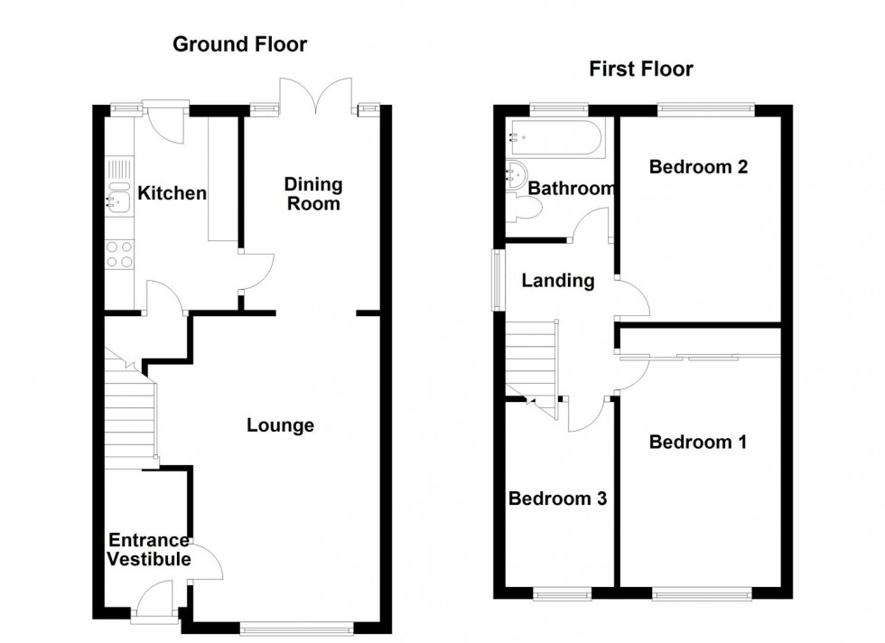 Floorplan for Westfields Road, Mirfield