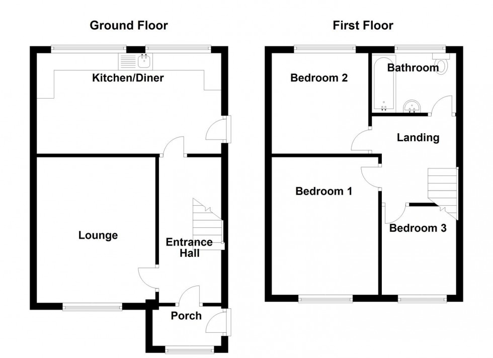 Floorplan for Jenson Avenue, Dewsbury