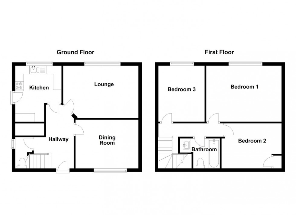 Floorplan for Knowl Road, Mirfield