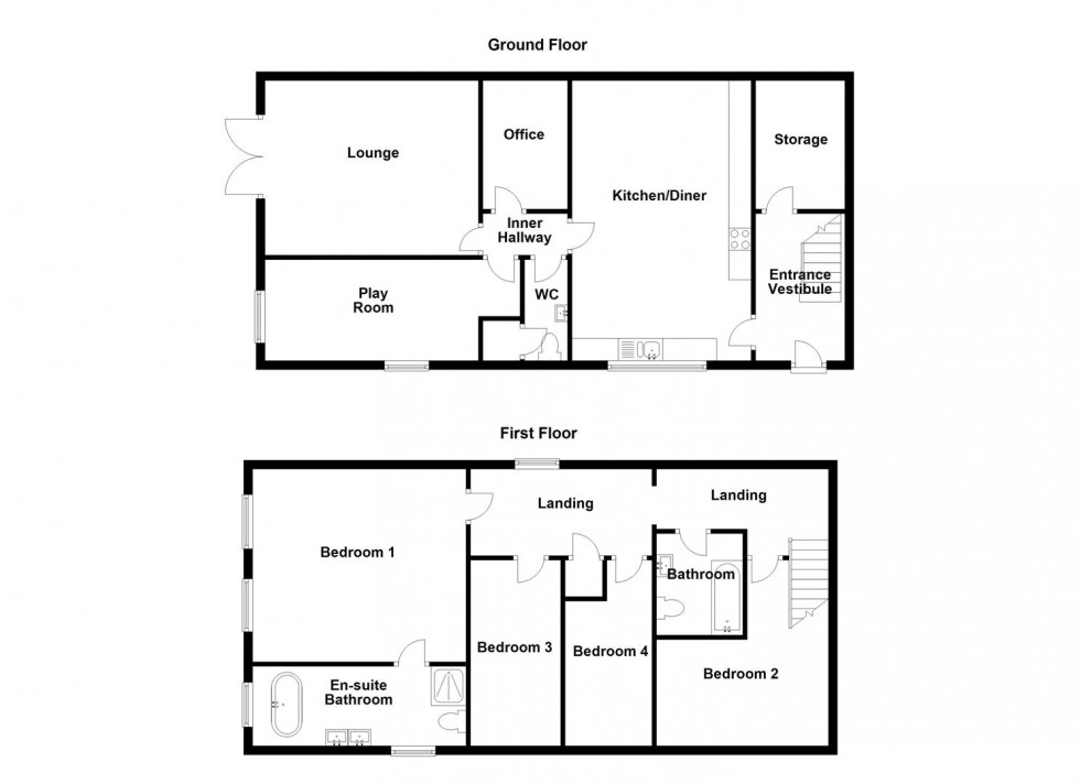 Floorplan for Upper Lane, Little Gomersal, Cleckheaton